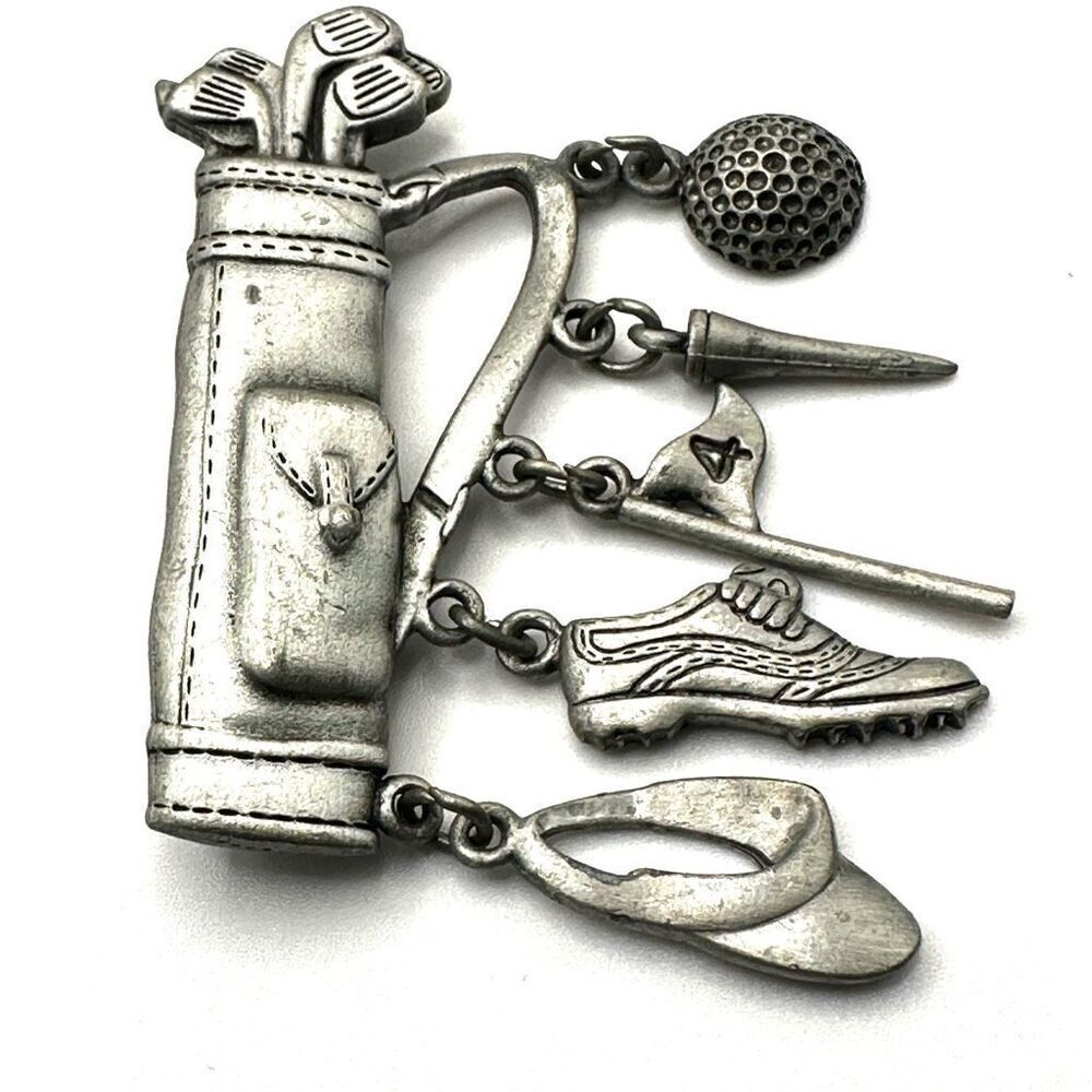 Jonette Jewelry vintage golf bag pewter pin